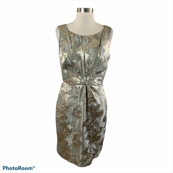 Donna Ricco New York Formal Gold Midi Dress - Picture 1 of 11